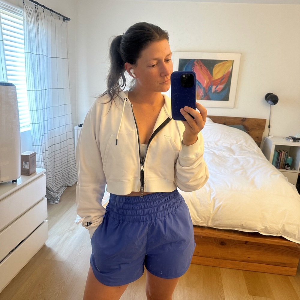 Nike Zip-up Cropped Hoodie in White